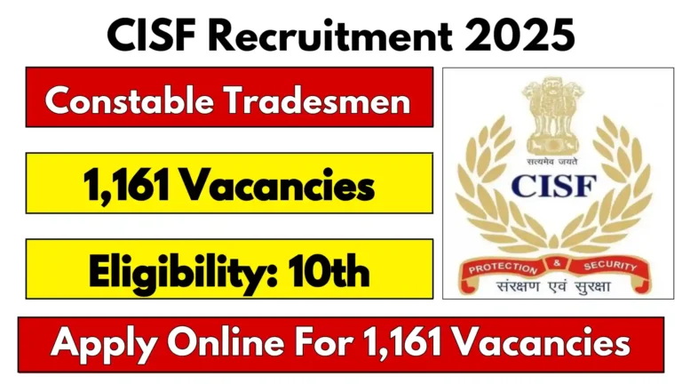CISF Constable Tradesmen Recruitment, CISF Constable Tradesmen Recruitment 2025